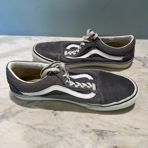 Vans Gray/White Old Skool Men's Low-Top Canvas Classic, Size 12 - Picture 8 of 10